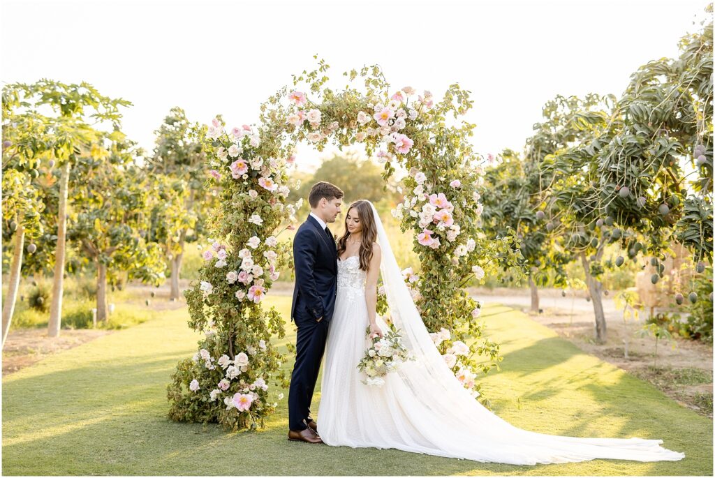 Bride & Groom at Flora Farms